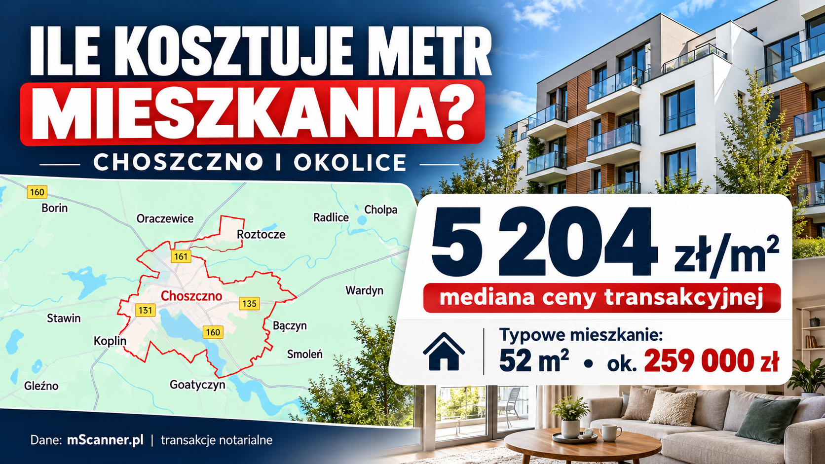 Ile kosztuje metr mieszkania w Choszcznie? Sprawdzamy ceny u sąsiadów